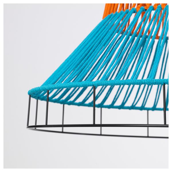 Подвесной светильник, светодиодный СОЛВИДЕН, оранжевый, синий для сада (55 см) - схема-чертеж с размерами