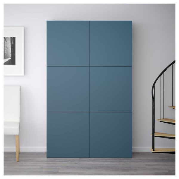 Комбинация для хранения с дверцами БЕСТО, черно-коричневый, Вальвикен темно-синий - фото 2