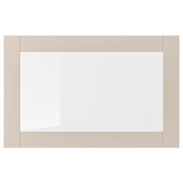 Стеклянная дверь, светлый серо-бежевый/прозрачное стекло 60x38 см IKEA SINDVIK СИНДВИК 304.909.26 - фото 1