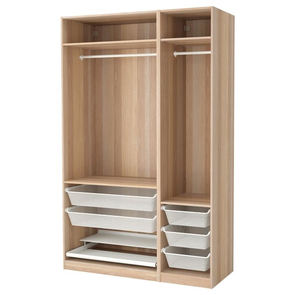 Гардероб, под беленый дуб, 150x58x236 см IKEA PAX ПАКС 691.284.16 - схема-чертеж с размерами