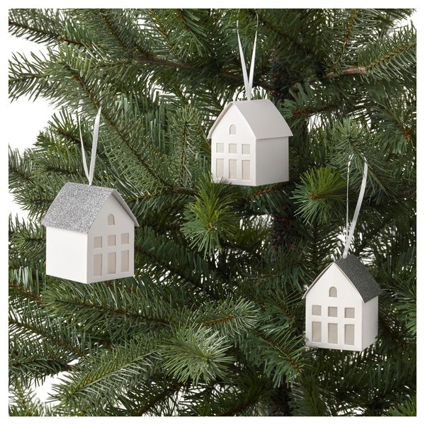 Украшение подвесное ВИНТЕР 2017, домик, белый - схема-чертеж с размерами