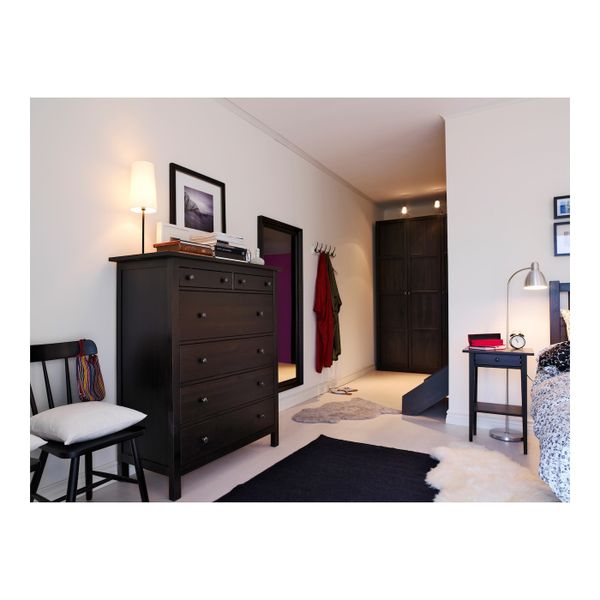 Комод с 6 ящиками, черно-коричневый 108x131 см IKEA HEMNES ХЕМНЭС 003.684.37 - фото 2