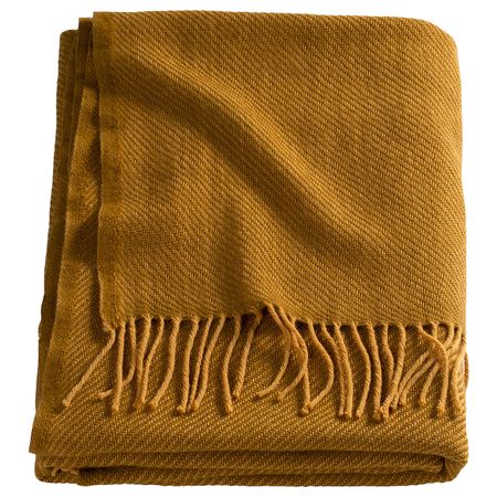 Плед, желтый 150x200 см IKEA ГУЛЬКЛИНТ 904.357.34