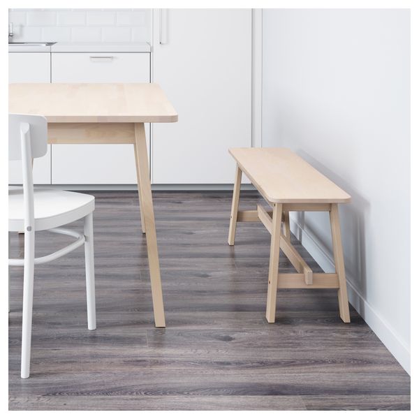 Скамья НОРРОКЕР, белый береза (103 см) - фото 2