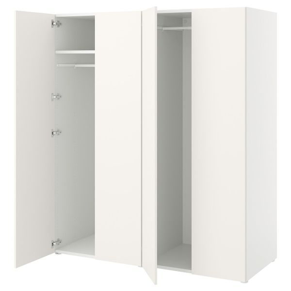 Гардероб 4-дверный, белый/Фоннес белый 160x57x181 см IKEA OPPHUS ОПХУС 094.251.84 - фото 1