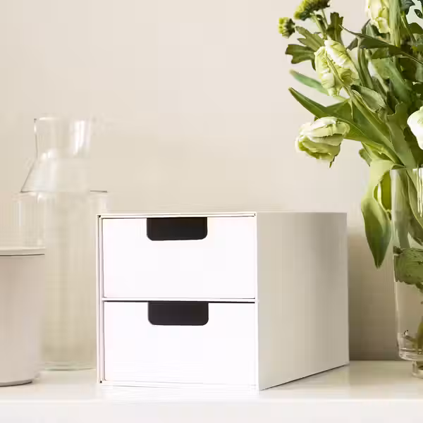 FJÄDERHARV ФЬЕДЕРХАРВ Мини-комод с 2 ящиками - белый 16x25 см - фото 7