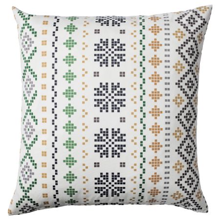 Чехол на подушку ПИПОРТ, бел/зелен (50x50 см)