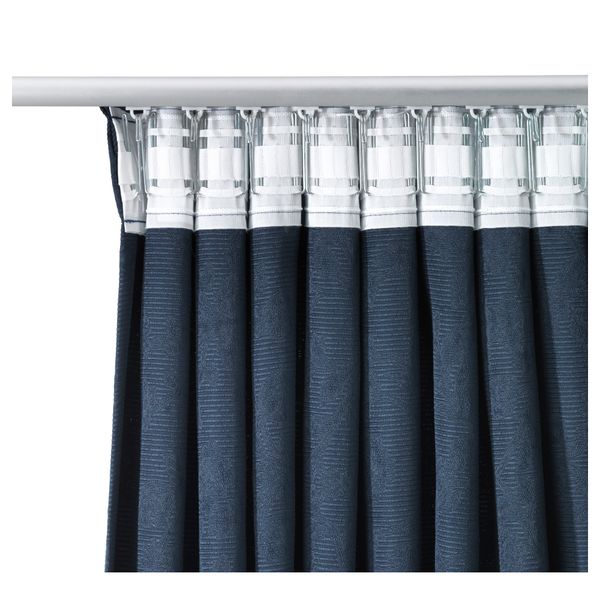 Гардины с прихватом, 1 пара БЛЕКВИВА, синий (145x300 см) - фото 2