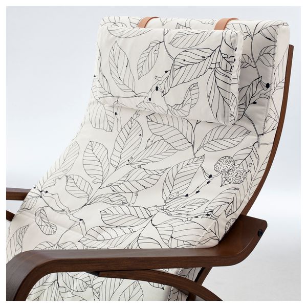 Кресло-качалка ПОЭНГ, классический коричневый, Висланда черный/белый - схема-чертеж с размерами