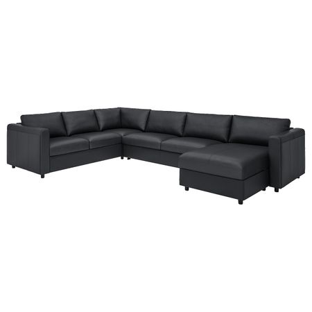 Угловой 5-местный диван-кровать+козетка, Гранн/Бумстад черный IKEA VIMLE ВИМЛЕ 994.773.81