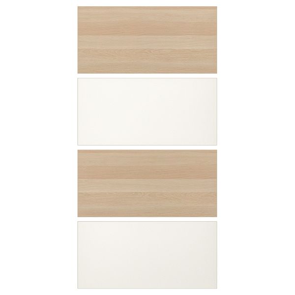 4 панели для рамы раздвижной дверцы, под беленый дуб/белый 100x201 см IKEA MEHAMN МЕХАМН 204.507.23 - фото 1