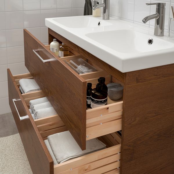 Шкаф для раковины с 2 ящиками, 103x49x64 cm IKEA ODENSVIK ОДЕНСВИК, GODMORGON ГОДМОРГОН 993.208.80 - фото 4