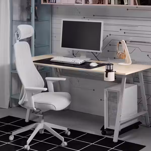 MATCHSPEL МАТЧСПЕЛ Стул для геймеров - Bomstad светло-серый - фото 6