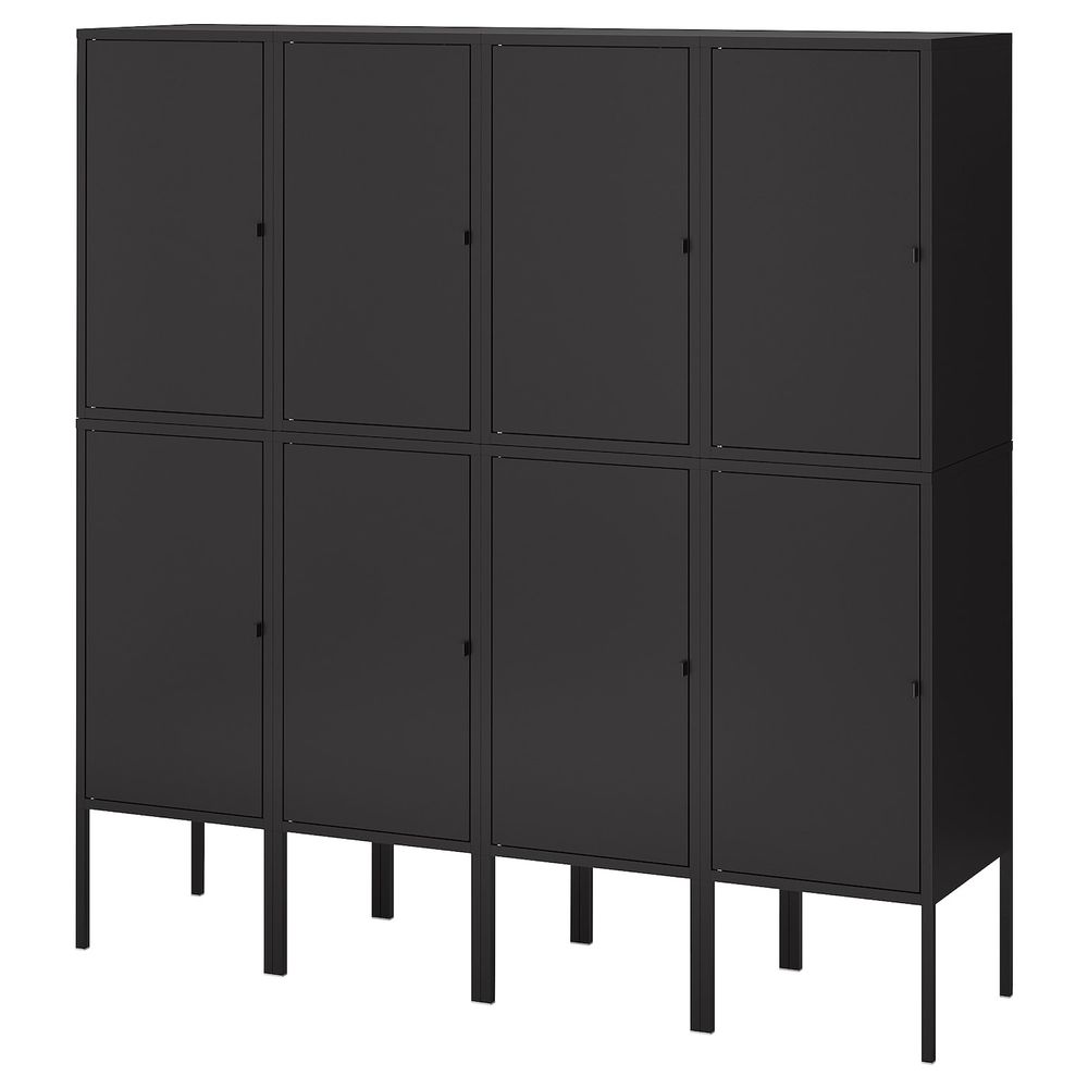 Комбинация для хранения, антрацит 140x35x142 см IKEA LIXHULT ЛИКСГУЛЬТ 393.883.64 - фото 1