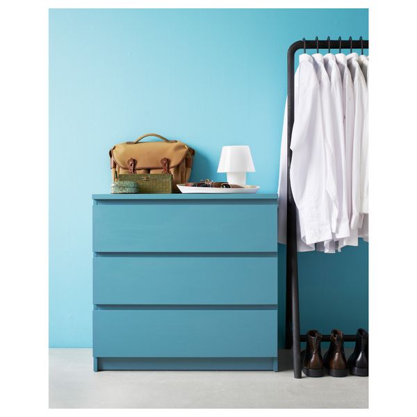 Комод с 3 ящиками МАЛЬМ, бирюзовый (80x78 см) - фото 3