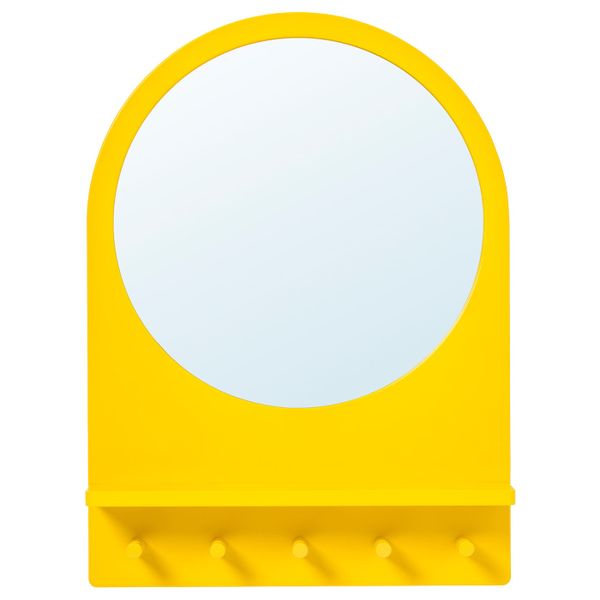 Зеркало с полкой и крючками, желтый 50x68 см IKEA САЛТРЁД 003.692.67 - фото 1