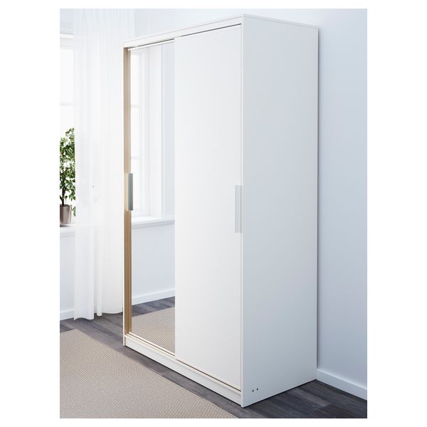 Гардероб МОРВИК, белый, зеркальное стекло (120x205 см) - фото 4