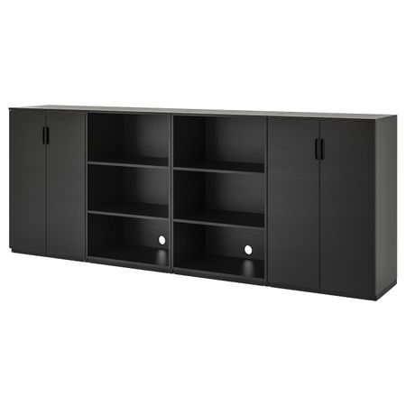Комбинация для хранения, ясеневый шпон, черная морилка 320x120 см IKEA ГАЛАНТ 192.857.86