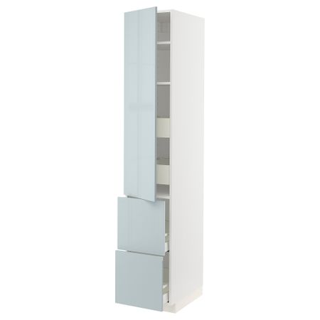 Высокий шкаф + полки, 4ящик, дверцы, 2фасада, 40x60x220 cm IKEA METOD МЕТОД, MAXIMERA МАКСИМЕРА 594.795.13