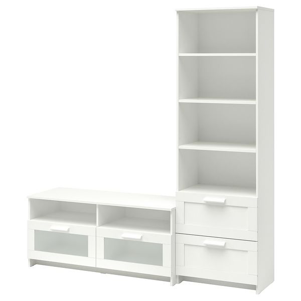 BRIMNES Шкаф для ТВ, комбинация - белый 180x41x190 см - фото 1