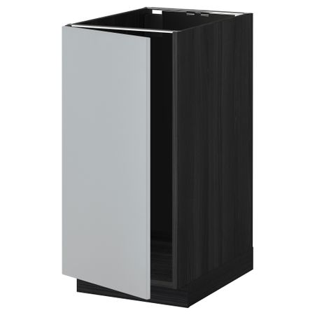 Напольный шкаф для мойки, мусорных контейнер МЕТОД, черный, Веддинге серый (40x60 см)