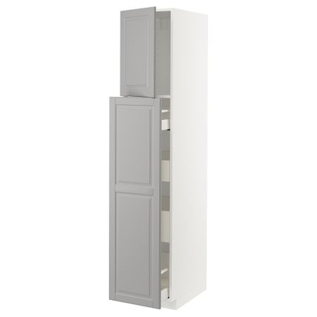 Высокий шкаф, выдвижной секцией, 1 дверца, 4 ящика, 40x60x200 cm IKEA METOD МЕТОД, MAXIMERA МАКСИМЕРА 694.598.83