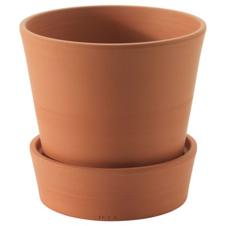 Горшок цветочный с поддоном ИНГЕФЭРА, д/дома/улицы для сада, терракота