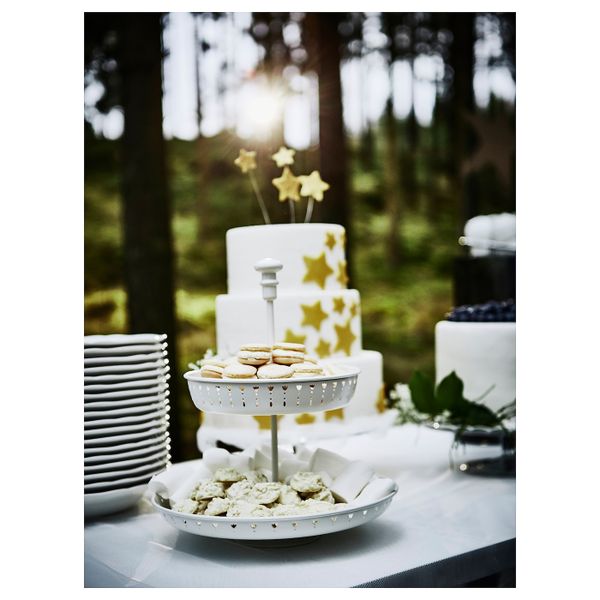 Сервировочная подставка, 2 яруса, белый IKEA GARNERA ГАРНЕРА 003.725.71 - фото 5