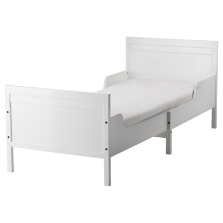 Каркас раздвижной кровати + реечное днище СУНДВИК, белый (80x200 см)