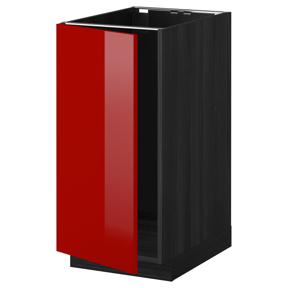 Напольный шкаф для мойки, мусорных контейнер МЕТОД, черный, Рингульт красный (40x60 см) - схема-чертеж с размерами