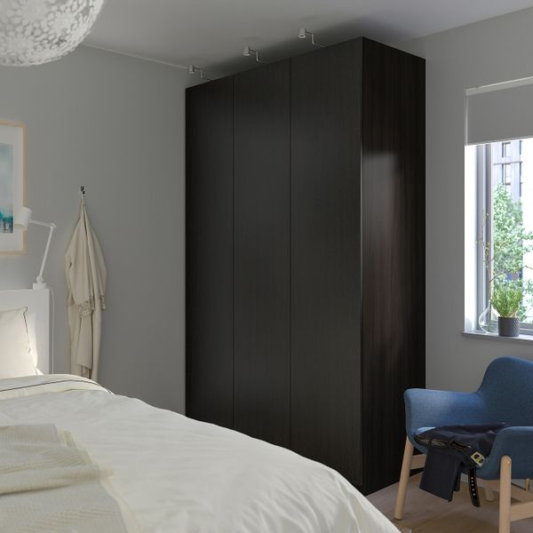 Гардероб, черно-коричневый, Форсанд под мореный ясень, черно-коричневый, 150x60x236 см IKEA ПАКС 892.869.09 - фото 2