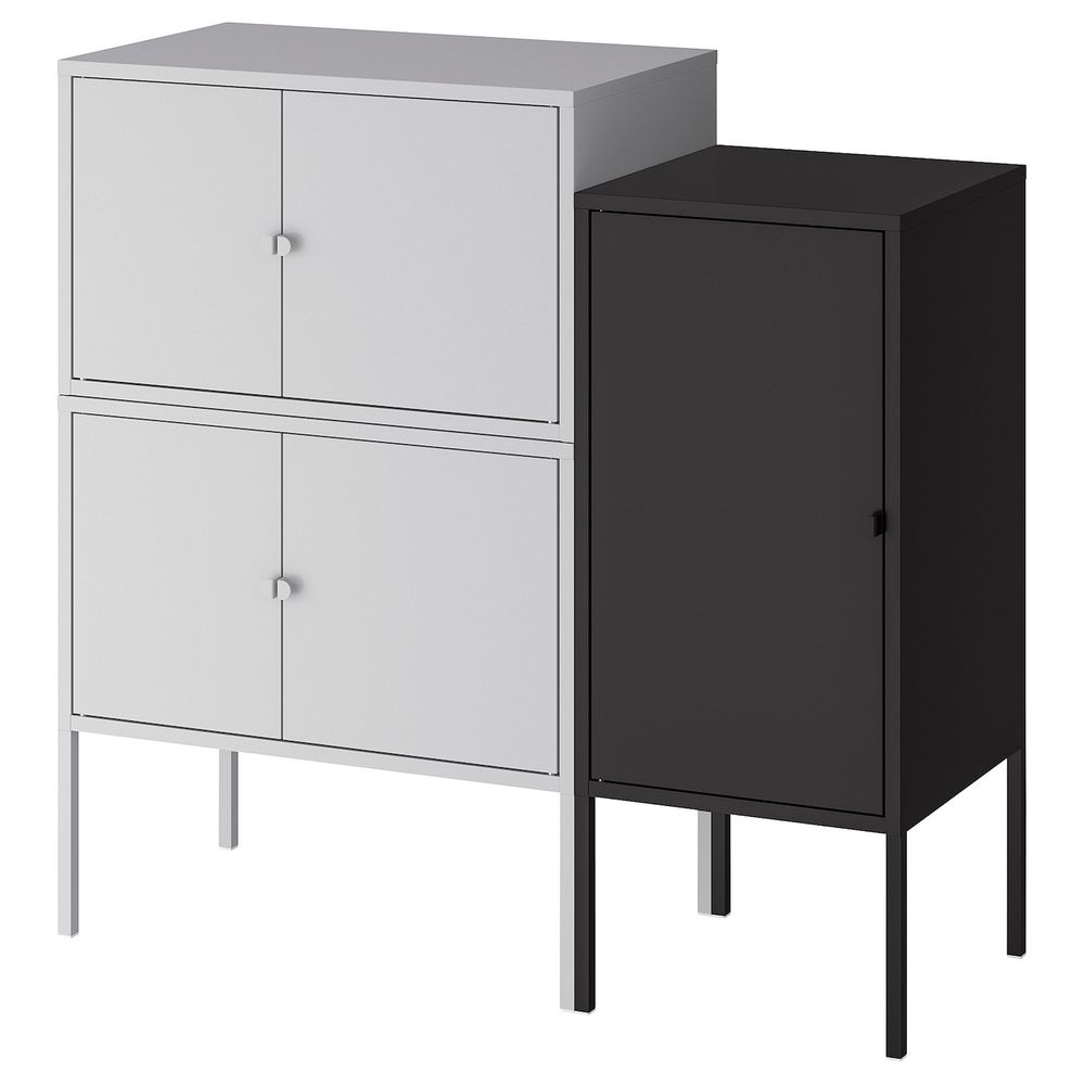 Комбинация шкафов, серый/антрацит 95x35x92 см IKEA LIXHULT ЛИКСГУЛЬТ 693.883.67 - фото 1