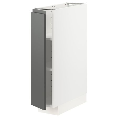 Напольный шкаф с полками, белый/Воксторп темно-серый 20x60 см IKEA METOD МЕТОД 594.467.68
