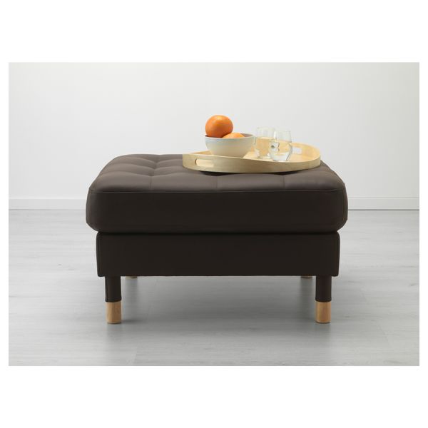 Табурет для ног ЛАНДСКРУНА, Гранн, Бумстад темно-коричневый/дерево - фото 3