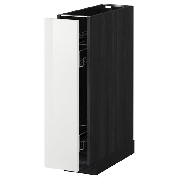 Напольный шкаф, выдвижной внутрений элемент МЕТОД, черный, Рингульт белый (20x60 см) - схема-чертеж с размерами