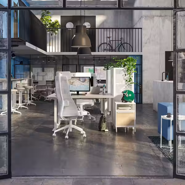 JÄRVFJÄLLET Рабочий стул с подлокотниками - Grann белый - фото 4