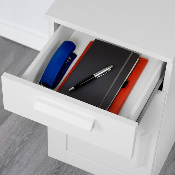 Тумба с ящиками на колесах, белый 35x68 см IKEA BRIMNES БРИМНЭС 904.784.36 - фото 2