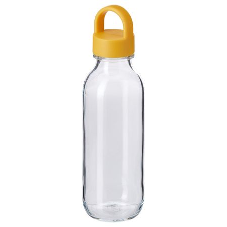 Бутылка для воды, прозрачное стекло/желтый 0.5 л IKEA FORMSKÖN ФОРМСКЁН 804.972.18