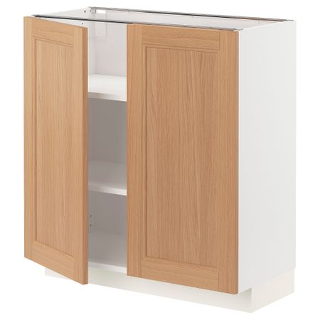 Напольный шкаф с полками, 2 дверцами, 80x37 см, белый IKEA METOD МЕТОД 194.383.41
