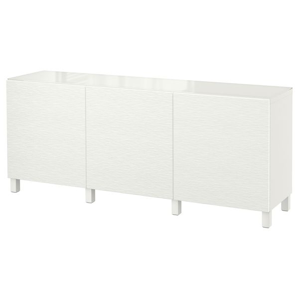 Комбинация для хранения с дверцами БЕСТО, белый, Лаксвикен белый (180x40x74 см) - фото 1