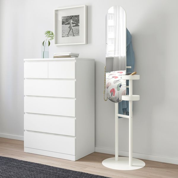 Напольная вешалка с зеркалом, белый 50x185 см IKEA LIERSKOGEN ЛИЕРСКОГЕН 903.507.82 - фото 2