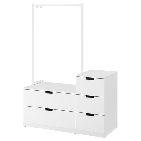 NORDLI Комод с 5 ящиками - белый 120x169 см
