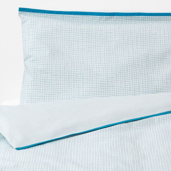 Пододеяльник, наволочка для/кроватки, бирюзовый 110x125/35x55 см IKEA КЛЭММИГ 503.730.02 - схема-чертеж с размерами