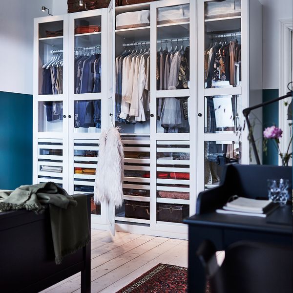 Гардероб, комбинация, белый/белый стекло 250x60x236 см IKEA PAX ПАКС / TYSSEDAL ТИССЕДАЛЬ 093.249.48 - фото 2