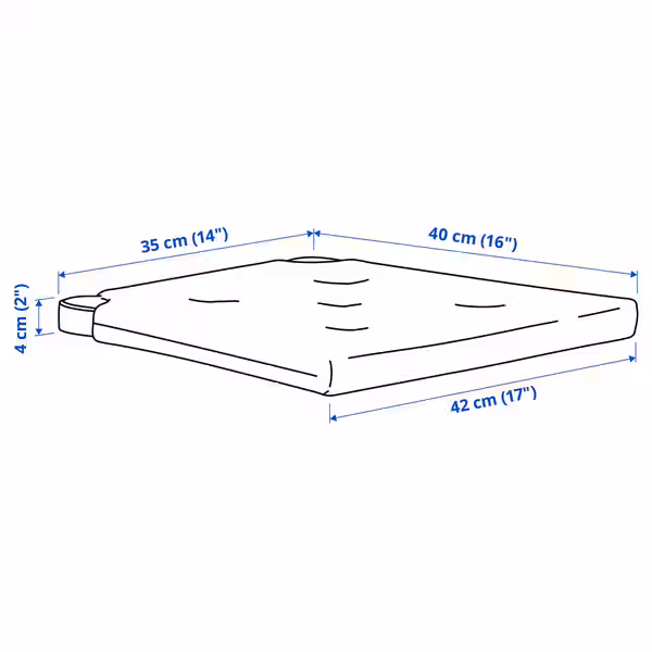 JUSTINA Подушка на стул - светло-зеленый 42/35x40x4 см - фото 5