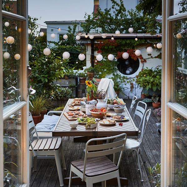 Садовый стул, для дома, улицы бежевый/акация IKEA NORRMANSÖ НОРРМАНСЁ 005.111.95 - схема-чертеж с размерами