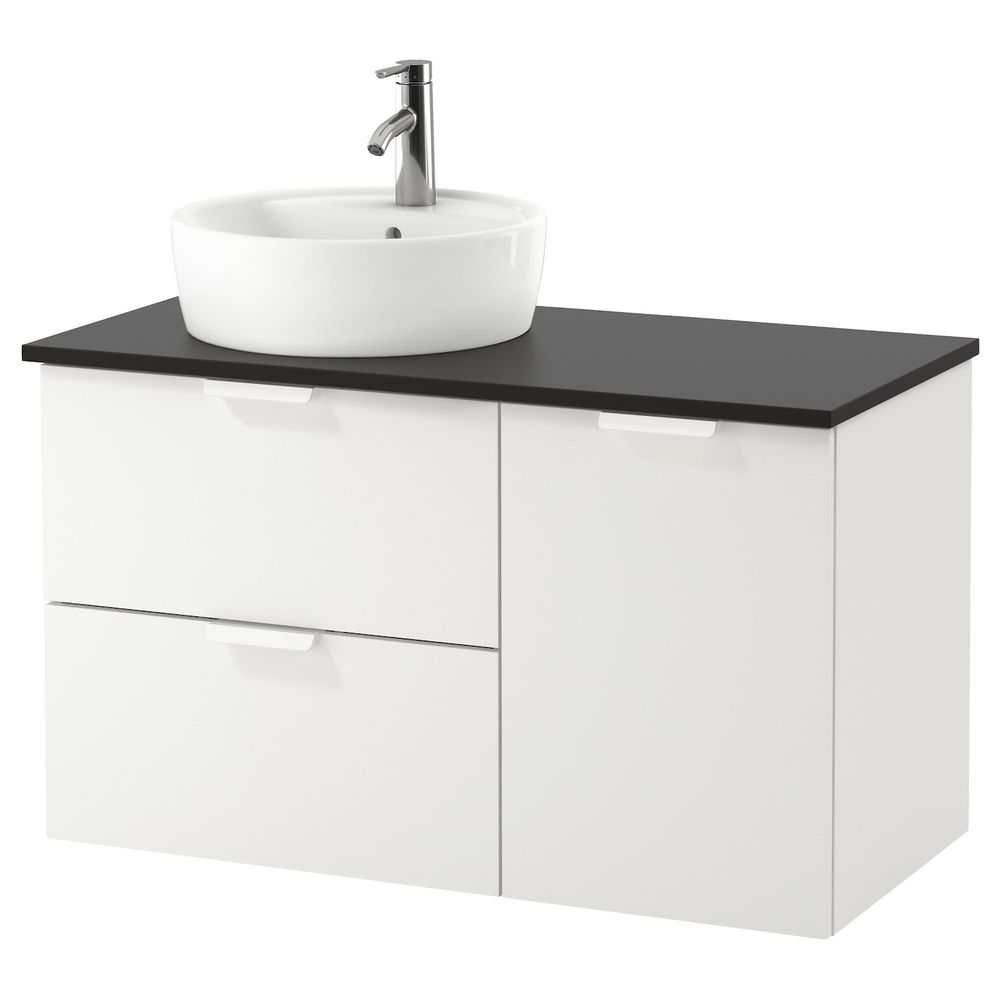 Шкаф с раковиной 45 см, белый/антрацит ДАЛЬШЕР смеситель 102x49x74 см IKEA ГОДМОРГОН/ТОЛКЕН / ТОРНВИКЕН 093.256.55 - фото 1