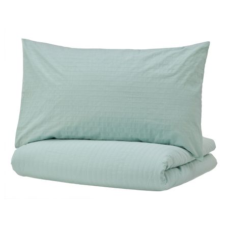 Пододеяльник и 1 наволочка, светлая бирюза 150x200/50x70 см IKEA OFELIA ОФЕЛИА 004.823.67