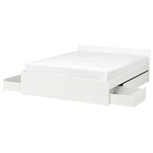 VIHALS Каркас кровати с 4 ящиками - белый/Luröy 140x200 см