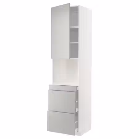 METOD / MAXIMERA Высокий шкаф д/СВЧ/дверца/3ящика